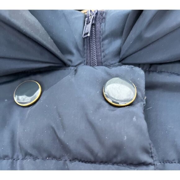 Baby Gap dark blue hooded coat,double breasted,ruched hemline,quilted pattern 3T - Picture 5 of 9